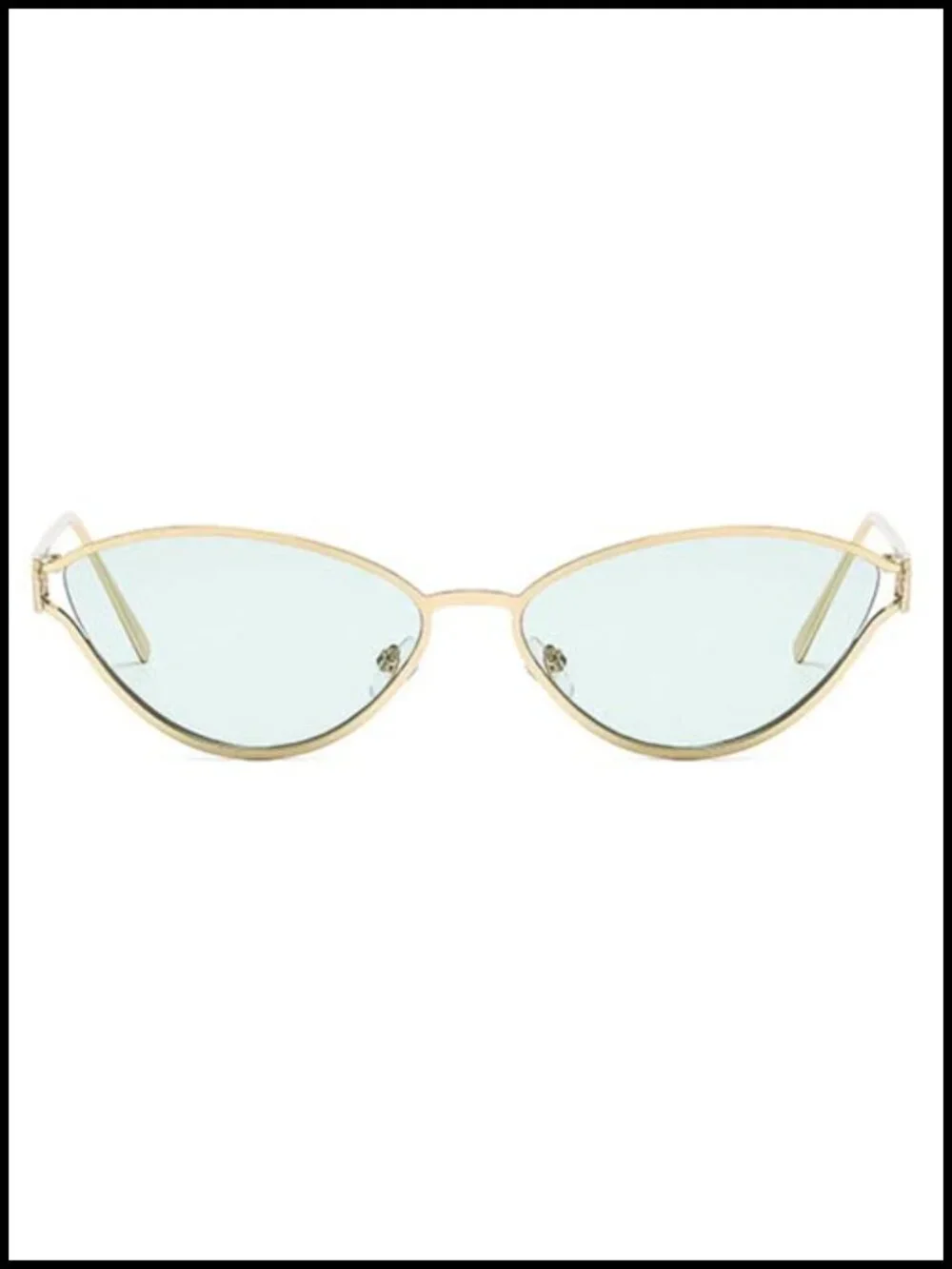 Cat Eye Sunglasses Women Metal Triangle Shades UV400 Oval Eyewear